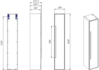 Шкаф-пенал La Fenice Elba FNC-05-ELB-C-30 подвесной бежевый  матовый 30 см